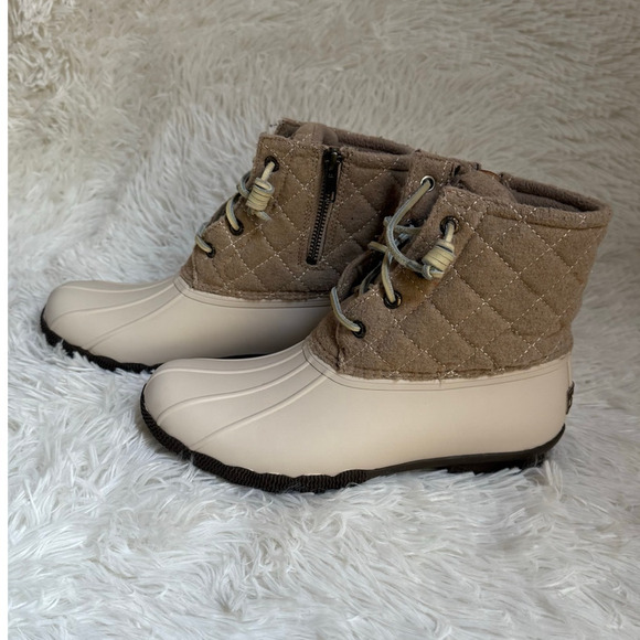 Sperry Saltwater Short Rain Boots Wool Quilt Oyster – Women’s 6.5 - Picture 3 of 9